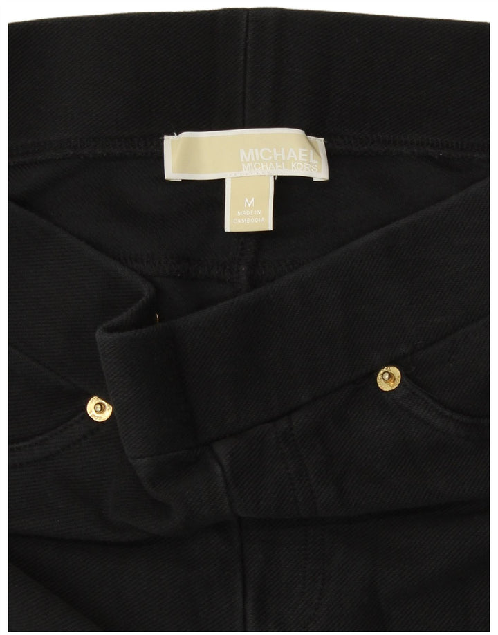 Michael Kors Womens Leggings UK 14 Medium Black Cotton