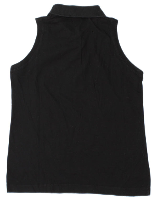 Sergio Tacchini Womens Sleeveless Polo Shirt UK 12 Medium Black