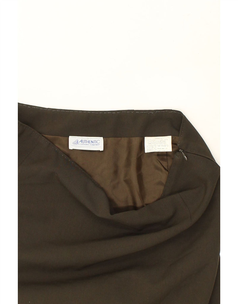 VINTAGE Womens Straight Skirt IT 46 Large W30 Brown Polyester | Vintage Vintage | Thrift | Second-Hand Vintage | Used Clothing | Messina Hembry 