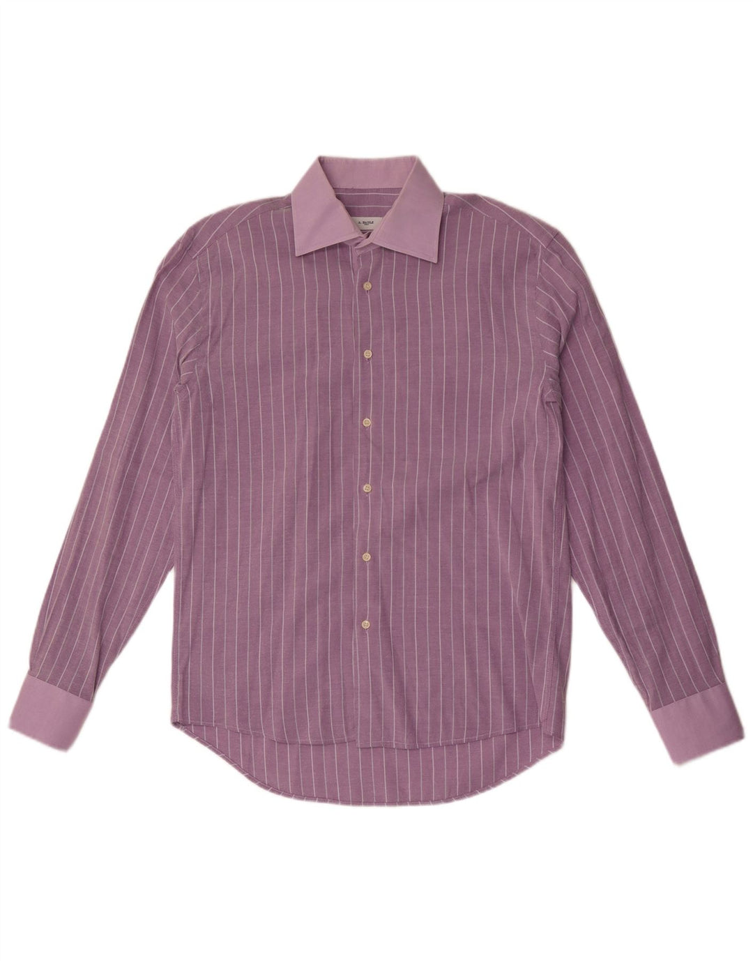 A.Basile Mens Shirt Size 40 15 3/4 Medium Purple Pinstripe Cotton