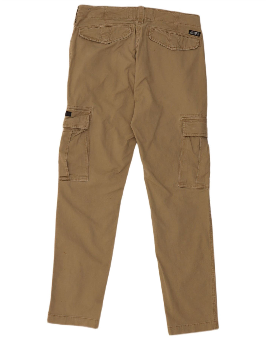 SUPERDRY Mens Slim Cargo Trousers W32 L32 Beige Cotton