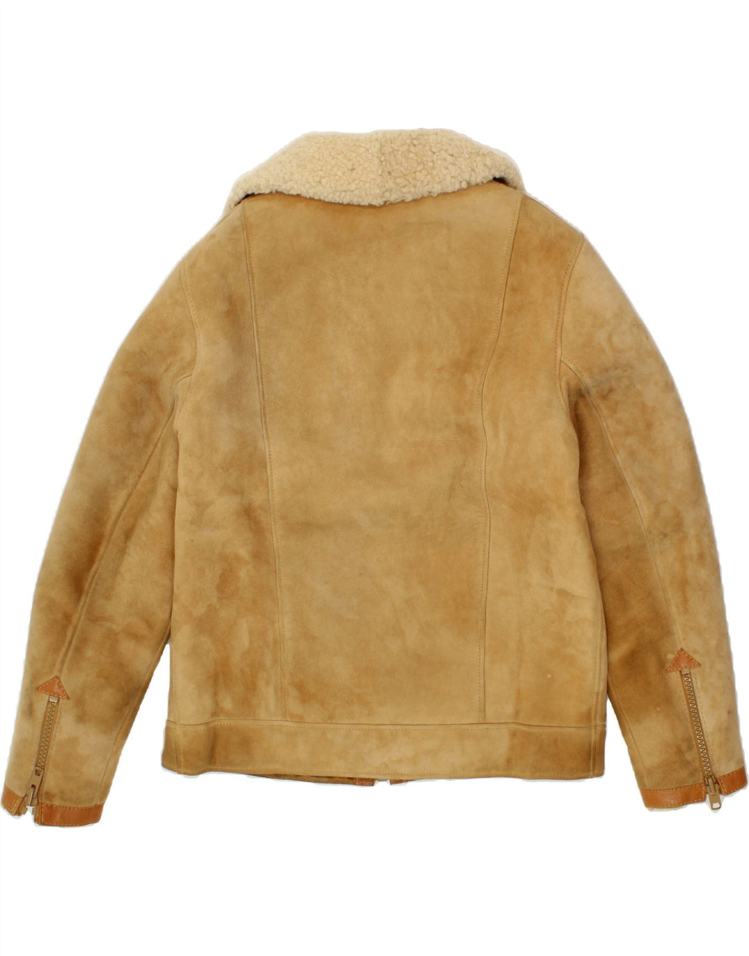 VINTAGE Mens Shearling Jacket UK 36 Small Beige Shearling