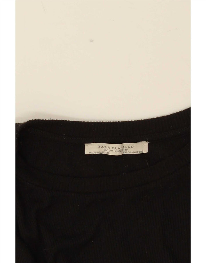 Zara Womens Trafaluc Top Long Sleeve UK 12 Medium Black