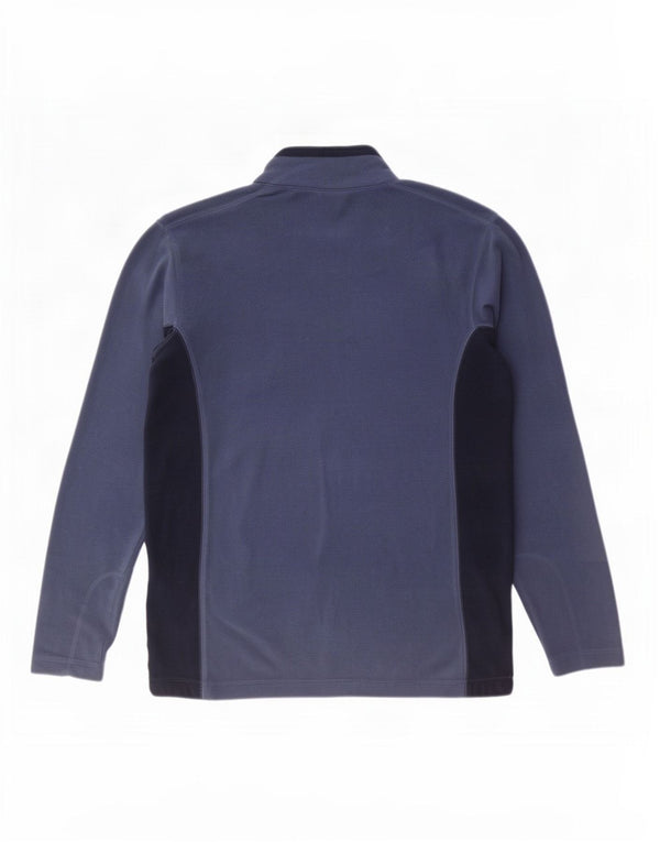 Columbia Mens Zip Neck Fleece Jumper Medium Blue Colourblock