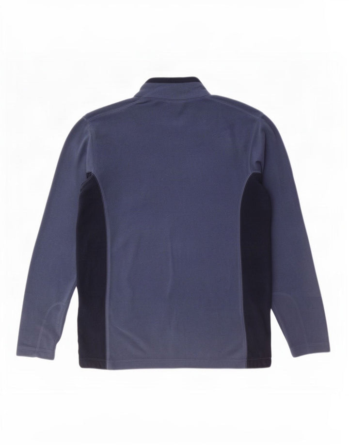Columbia Mens Zip Neck Fleece Jumper Medium Blue Colourblock