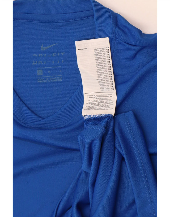 Nike Mens Dri Fit T-Shirt Top Medium Blue Polyester