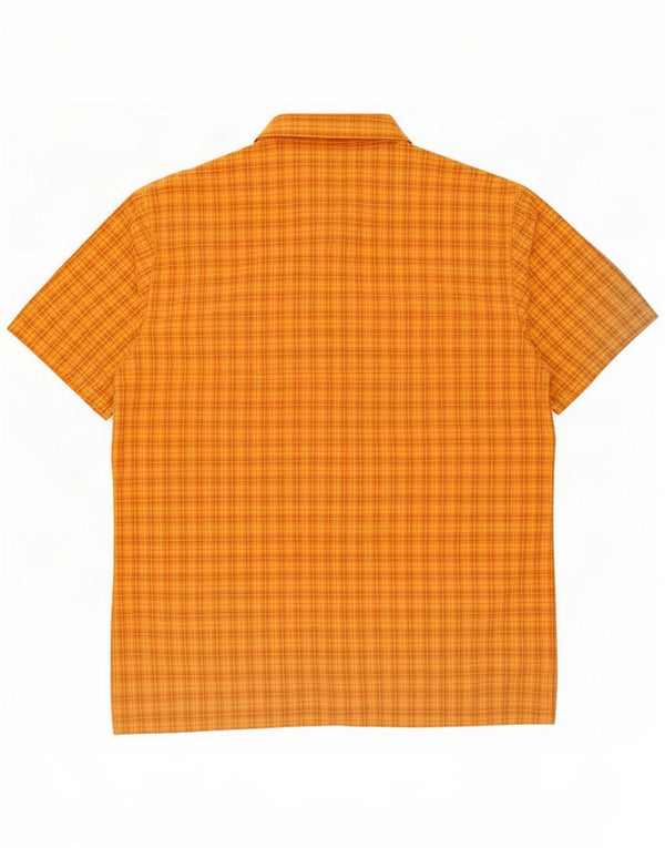 Jack Wolfskin Mens Short Sleeve Shirt UK 44/46 XL Orange Check
