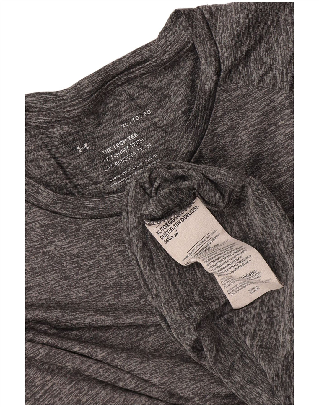 Under Armour Mens T-Shirt Top XL Grey Flecked Polyester
