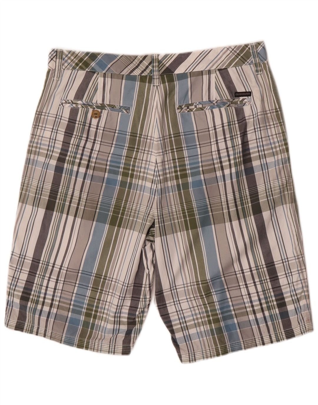 Quiksilver Mens Chino Shorts W34 Large Multicoloured Check Cotton