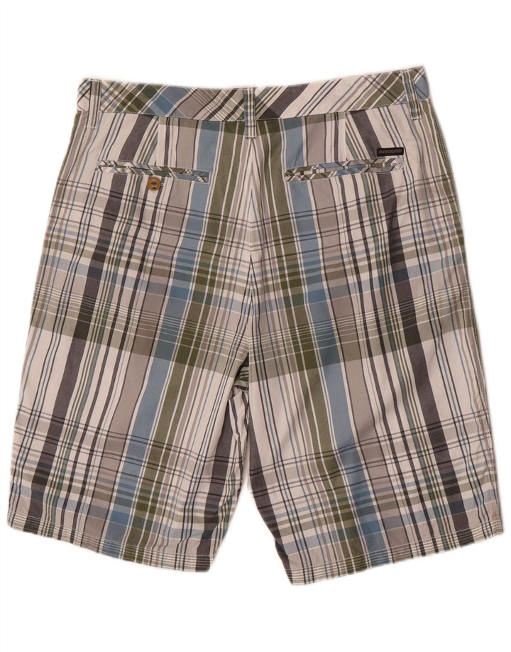 Quiksilver Mens Chino Shorts W34 Large Multicoloured Check Cotton