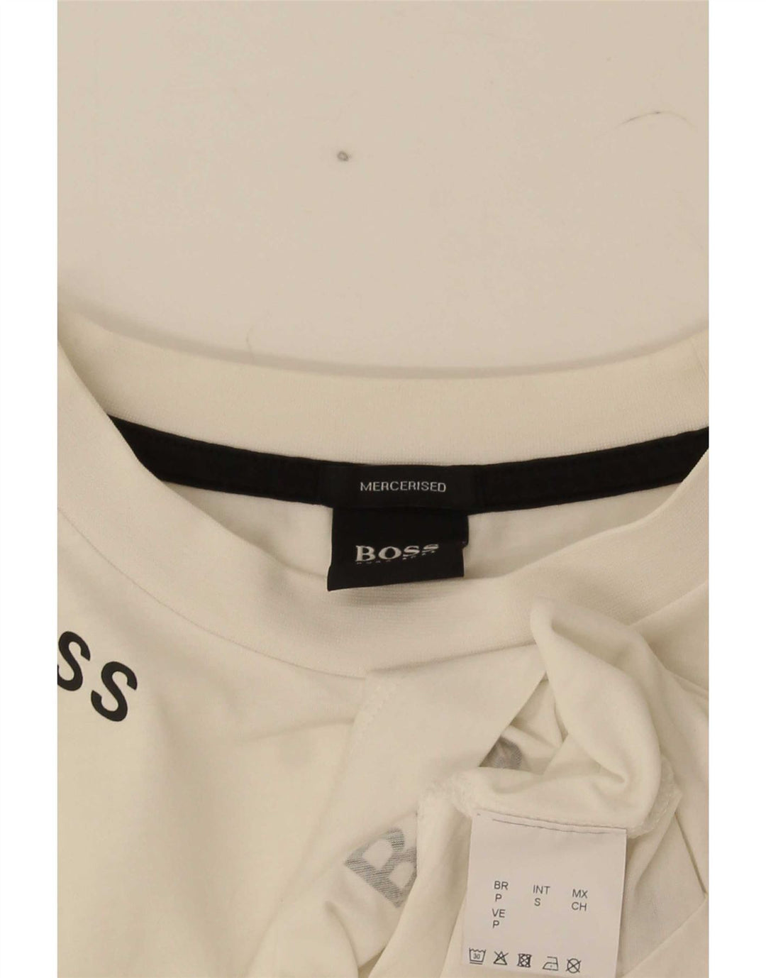 Hugo Boss Mens Graphic T-Shirt Top Small White Cotton