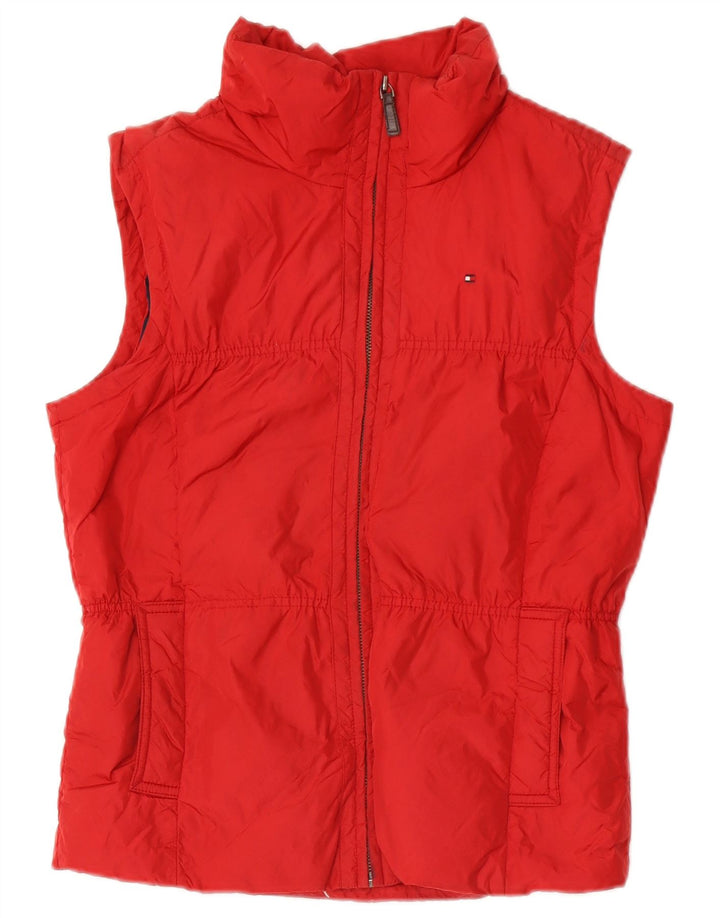 TOMMY HILFIGER Womens Padded Gilet UK 10 Small Red Nylon