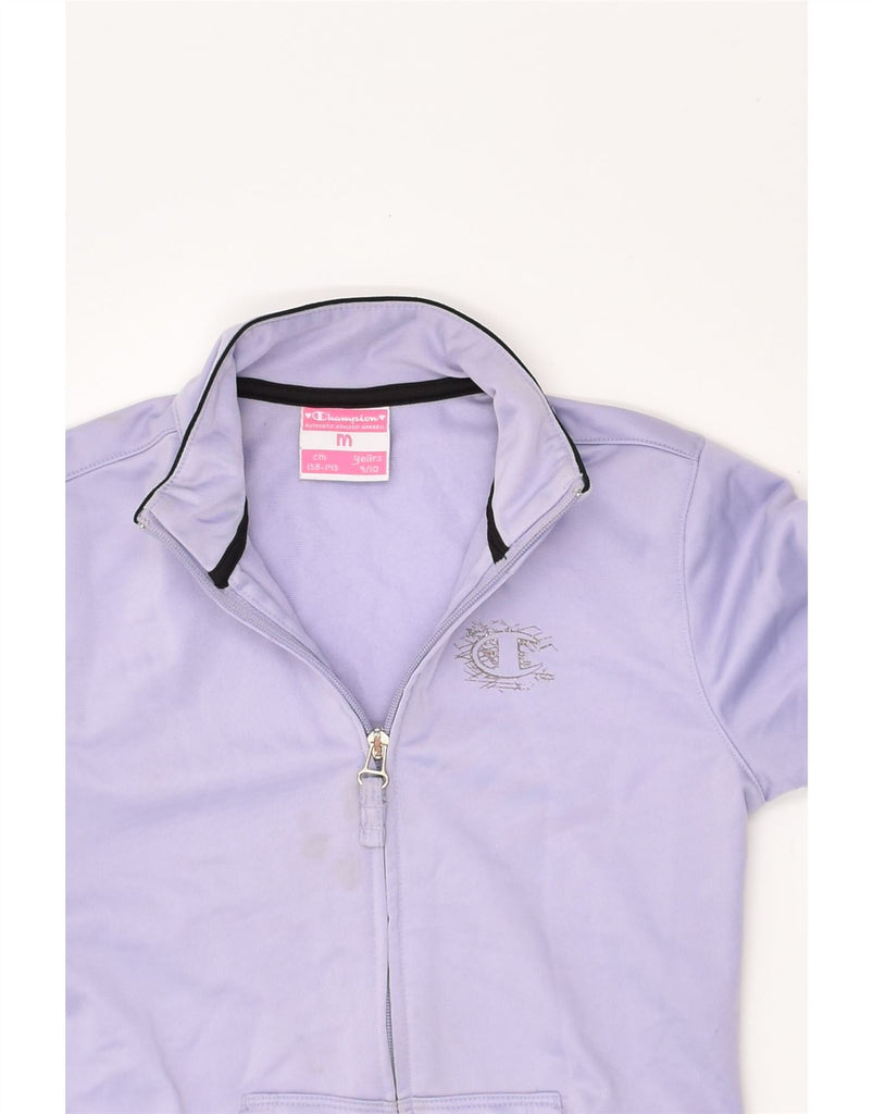 CHAMPION Girls Tracksuit Top Jacket 9-10 Years Medium Purple Polyester | Vintage Champion | Thrift | Second-Hand Champion | Used Clothing | Messina Hembry 