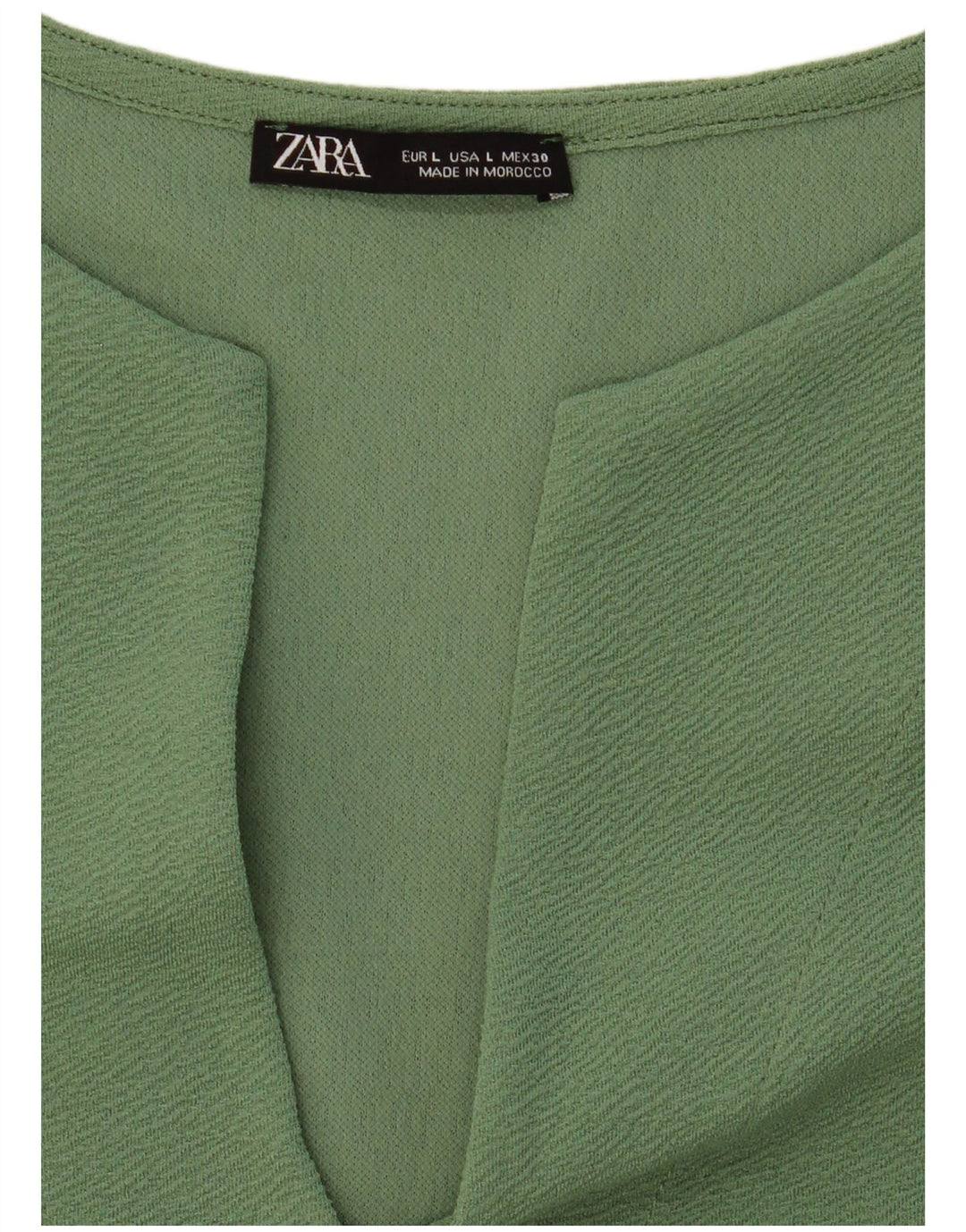 Zara Womens 3/4 Sleeve Shift Dress UK 16 Large Green