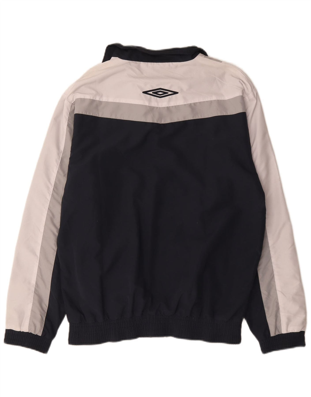 Umbro Mens Tracksuit Top Jacket Large Navy Blue Colourblock Polyester