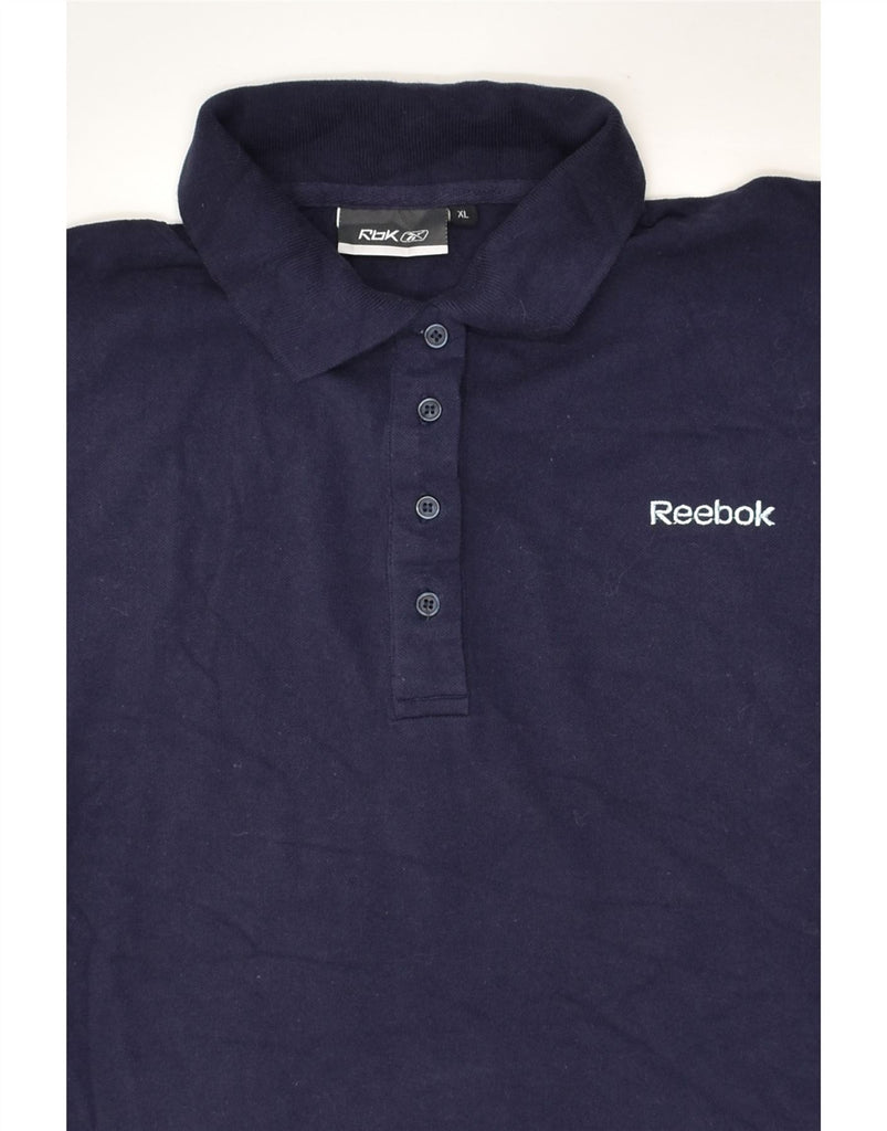 REEBOK Womens Polo Shirt UK 18 XL Navy Blue Cotton | Vintage Reebok | Thrift | Second-Hand Reebok | Used Clothing | Messina Hembry 