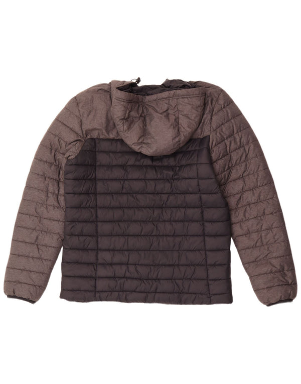 Kappa Mens Hooded Padded Jacket UK 40 Large Black Colourblock Polyamide