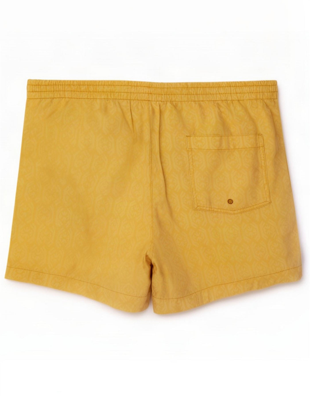 Zara Mens Abstract Pattern Swimming Shorts Large W32 Yellow Cotton