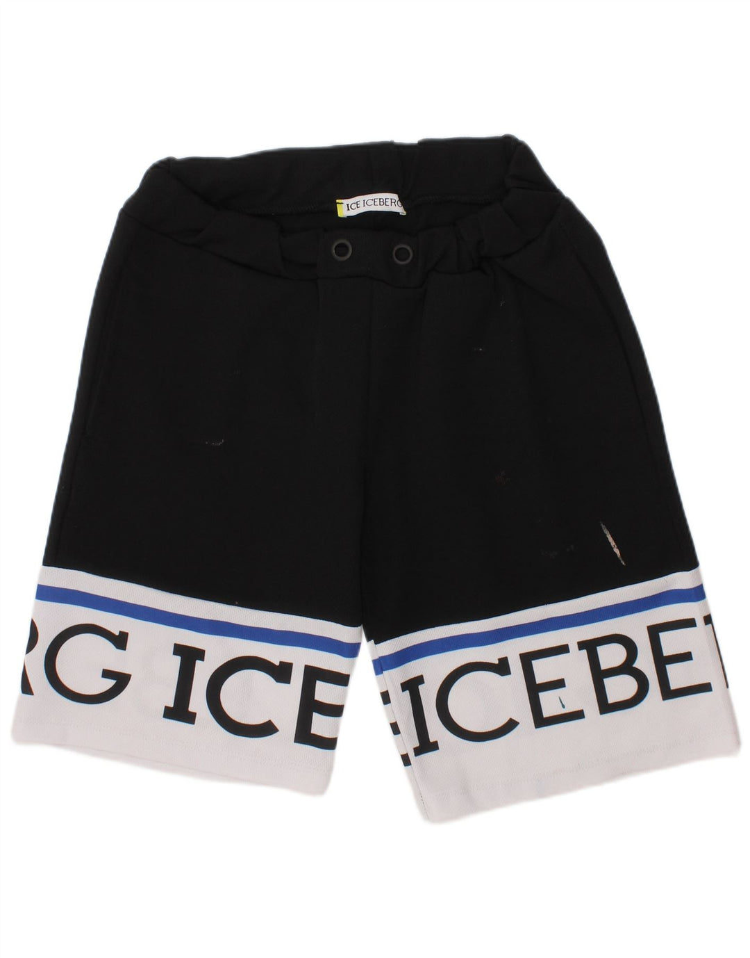 ICEBERG Boys Graphic Sport Shorts 8-9 Years  Black Colourblock Polyester