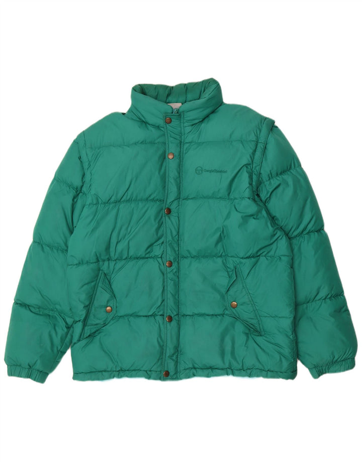 Sergio Tacchini Mens Padded Jacket UK 40 Large Green Polyamide