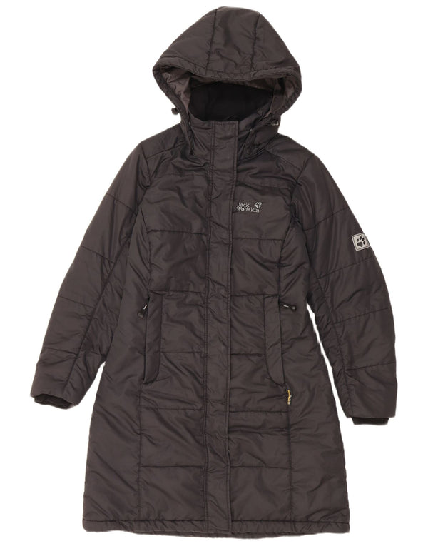Jack Wolfskin Womens Hooded Padded Coat UK 10 Small Black Polyester