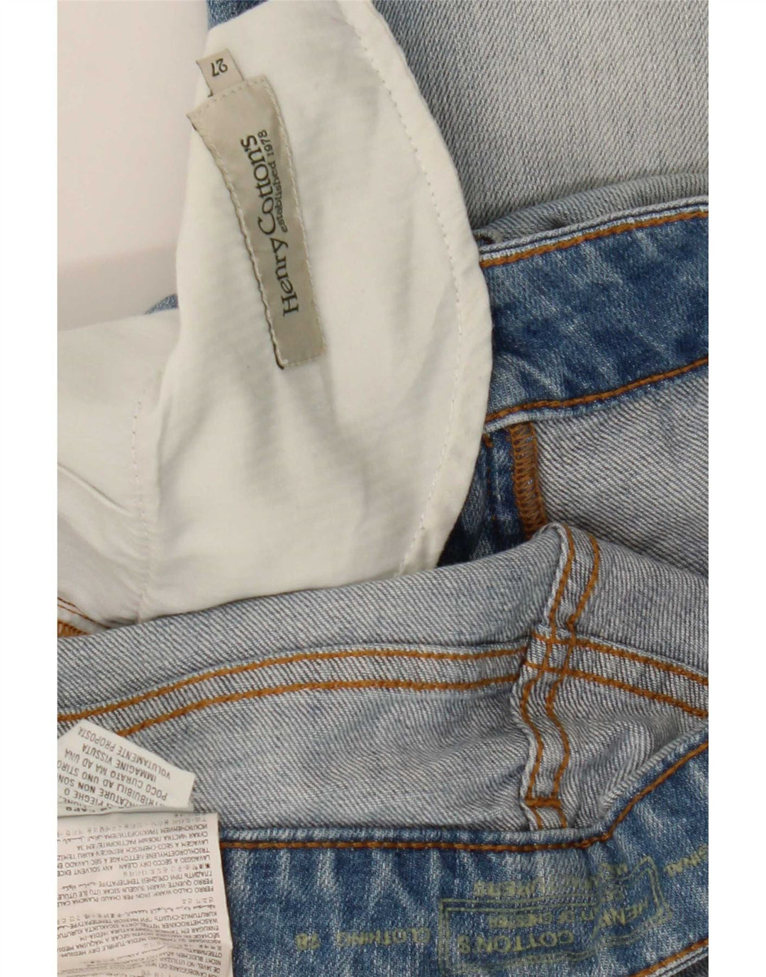 Henry Cottons Womens Cropped Jeans W27 L26 Blue Cotton