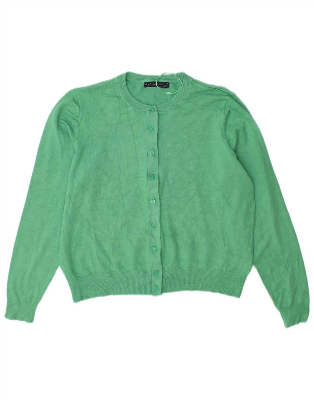 Marks & Spencer Womens Cardigan Sweater UK 16 Large Green Viscose