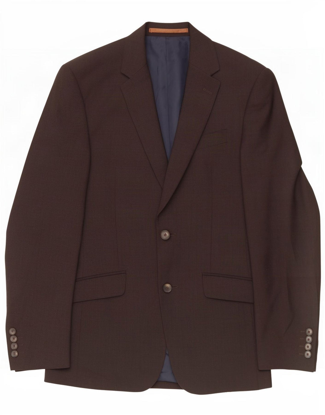 Marks & Spencer Mens 2 Button Slim Fit Blazer Jacket UK 34 XS Brown Wool