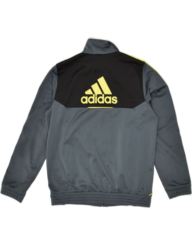 ADIDAS Boys Graphic Tracksuit Top Jacket 9-10 Years Grey Colourblock | Vintage Adidas | Thrift | Second-Hand Adidas | Used Clothing | Messina Hembry 