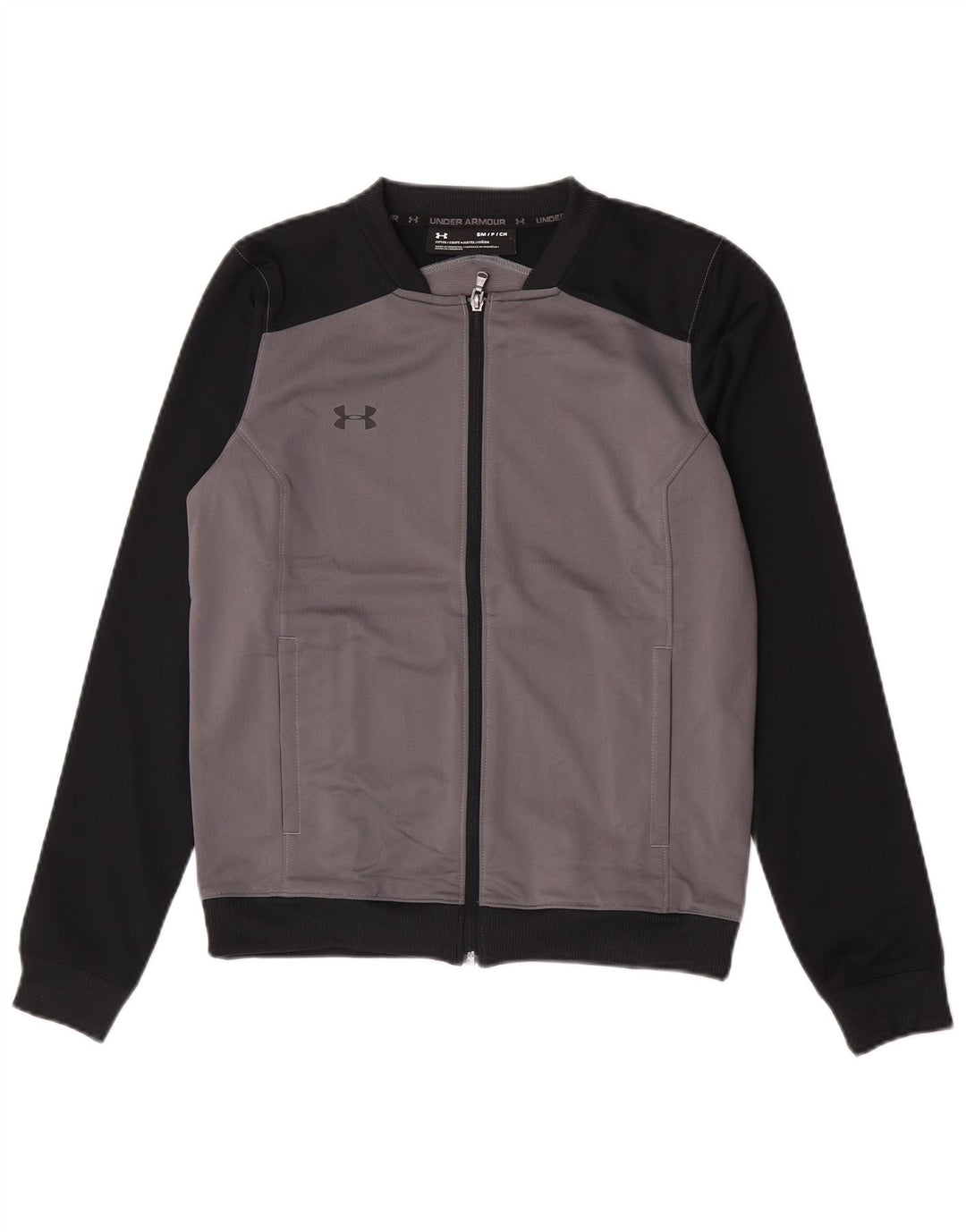 Under Armour Mens Tracksuit Top Jacket Small Grey Colourblock Polyester