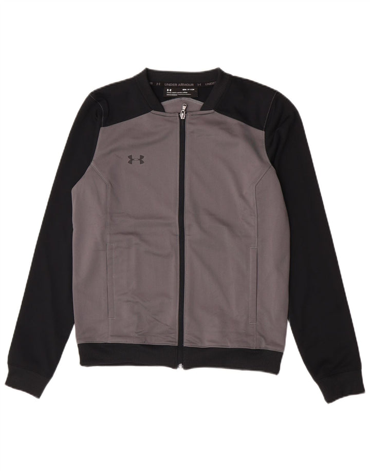 Under Armour Mens Tracksuit Top Jacket Small Grey Colourblock Polyester