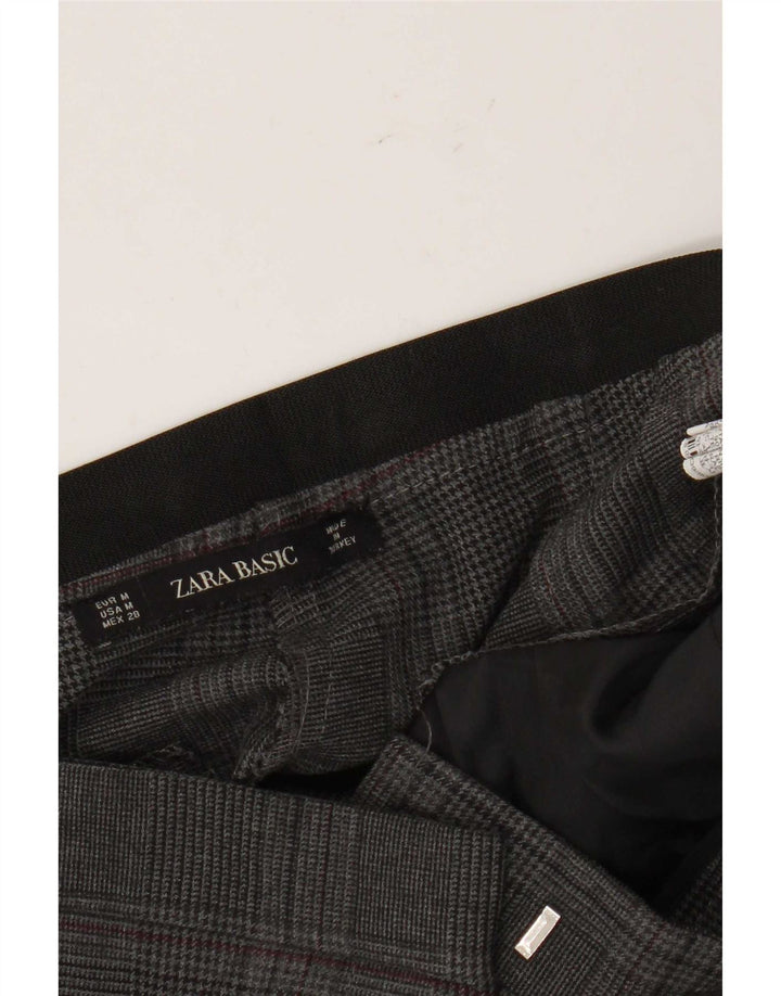 Zara Womens Slim Suit Trousers Medium W28 L27 Grey Check