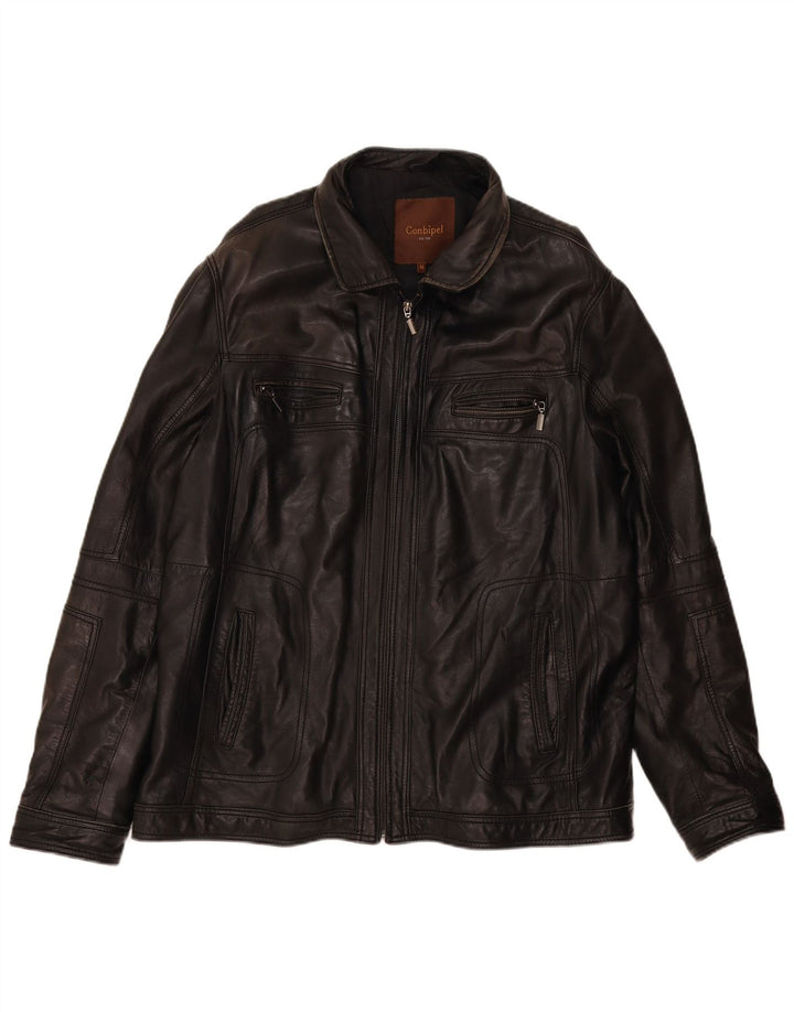 Conbipel Mens Leather Jacket IT 56 2XL Black