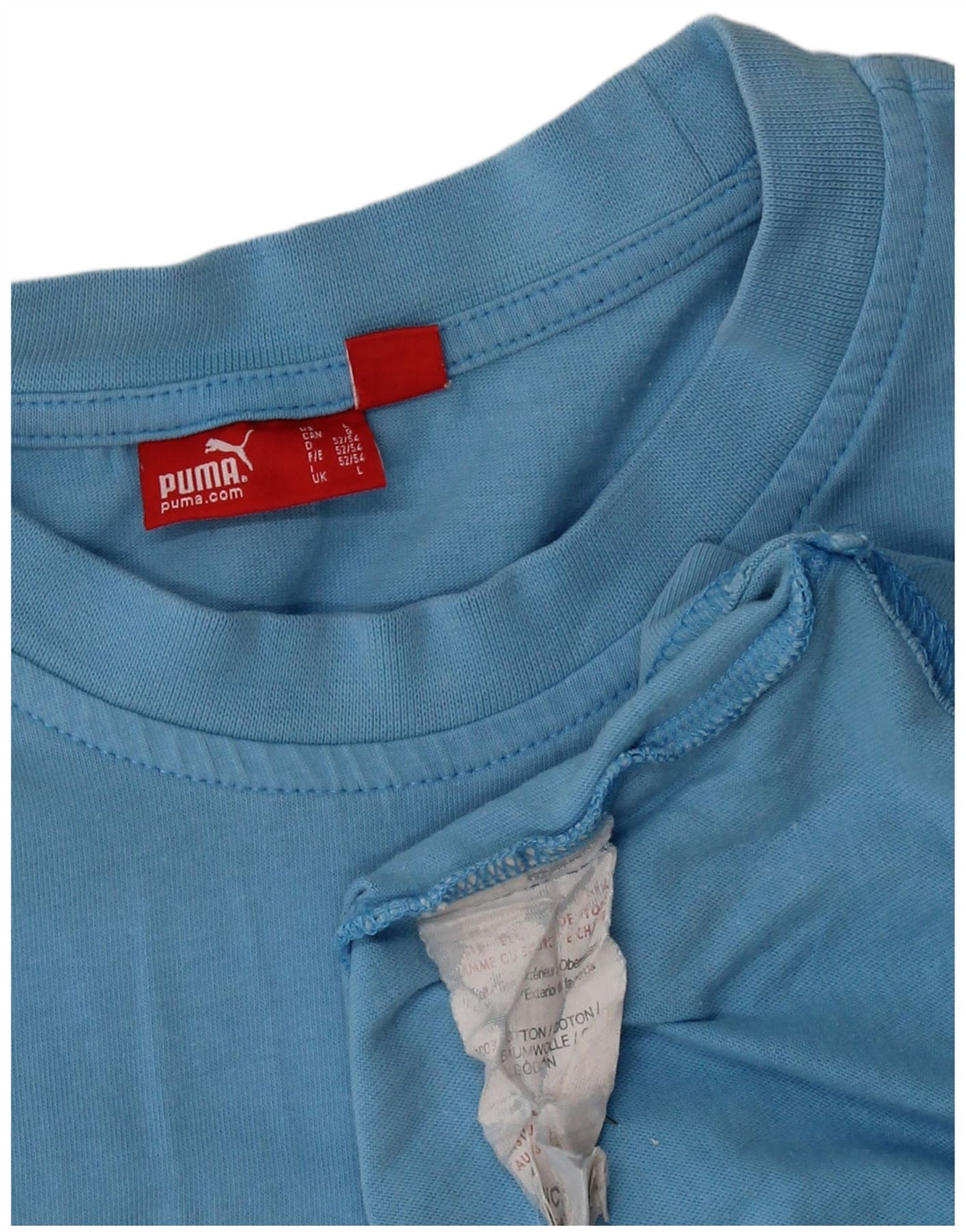 PUMA Mens Graphic T-Shirt Top Large Blue Cotton