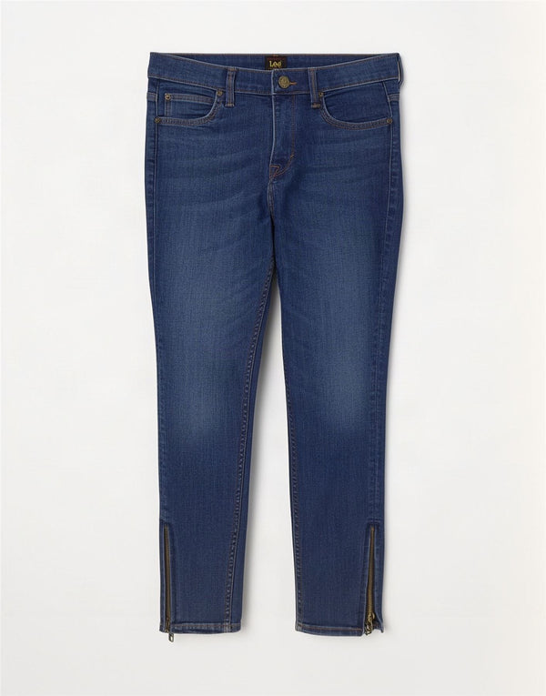 Lee Womens Scarlett Cropped Jeans W30 L25 Blue Cotton