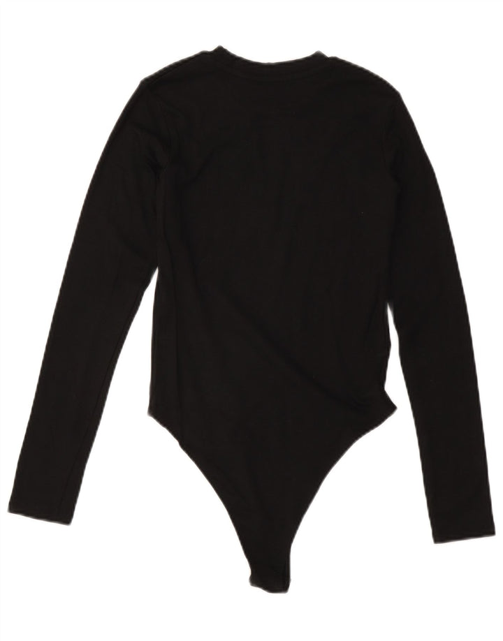 ZARA Womens Long Sleeve Bodysuit UK 14 Large Black