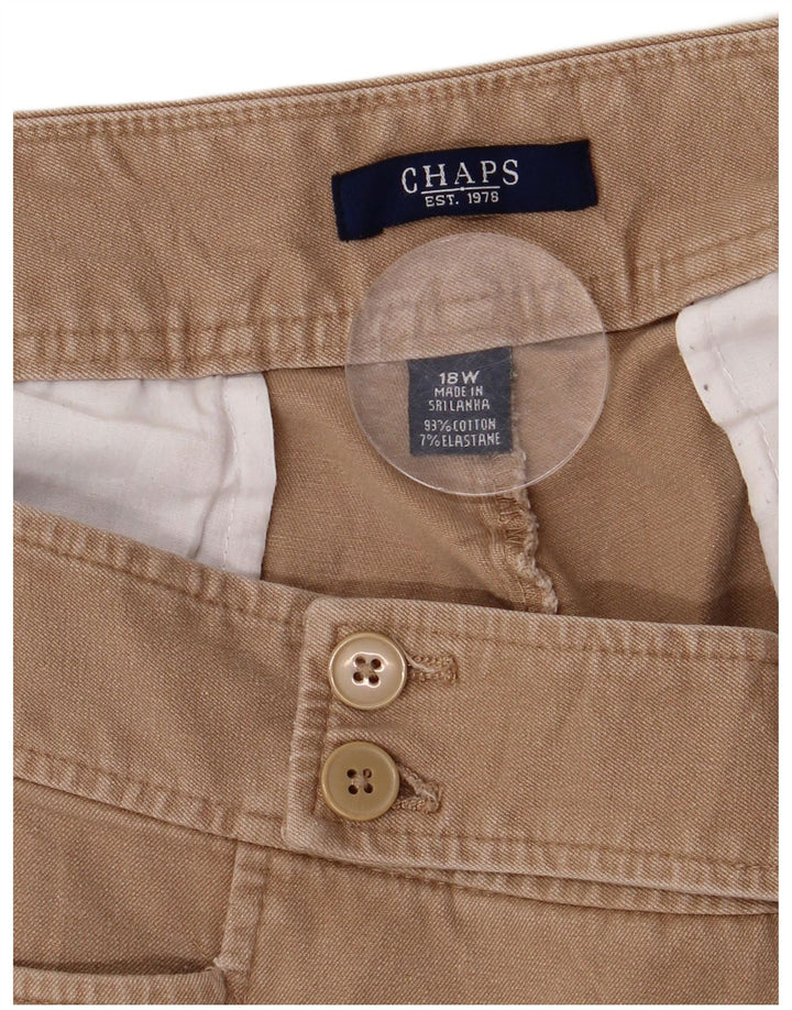 Chaps Womens Capri Trousers US 18 2XL W38 L20 Beige Cotton