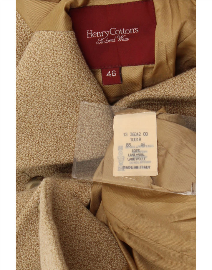 Henry Cottons Womens 4 Button Blazer Jacket IT 46 Large Beige Wool