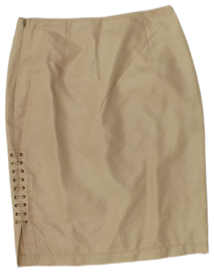 Vintage Womens Pencil Skirt Small W28 Beige