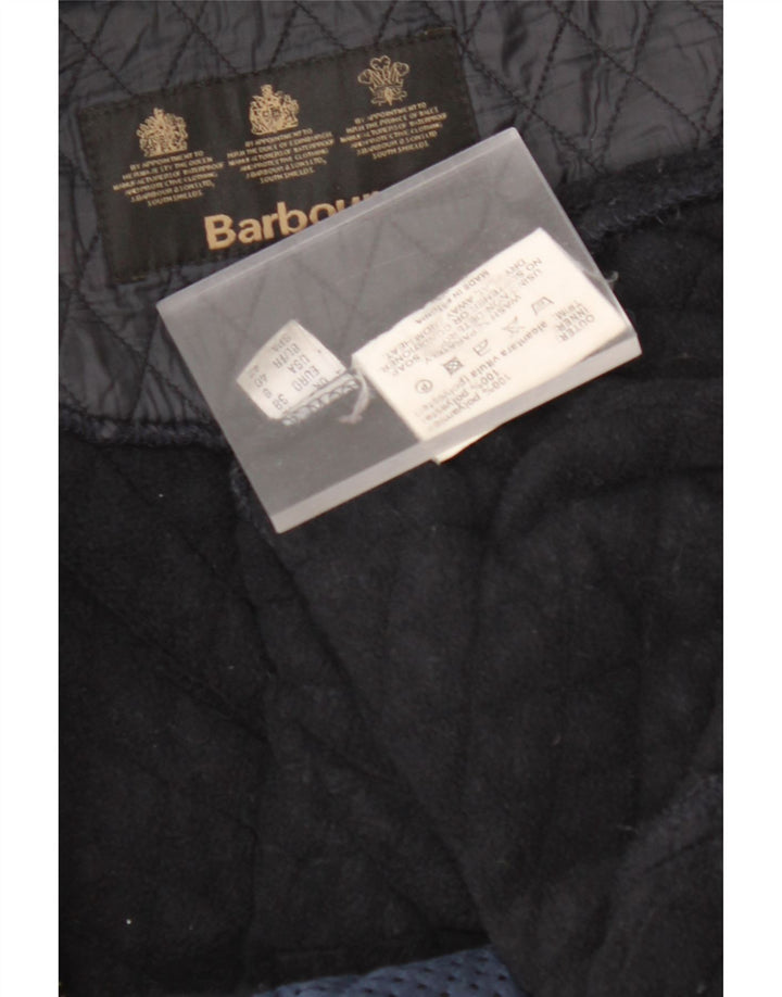 BARBOUR Womens Quilted Jacket UK 12 Medium Black Polyamide