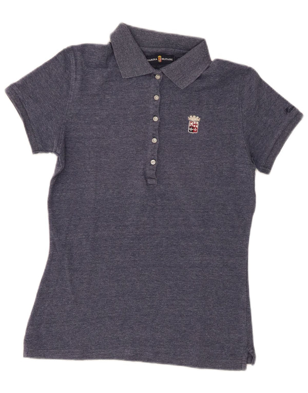 Marina Militare Womens Polo Shirt UK 12 Medium Navy Blue