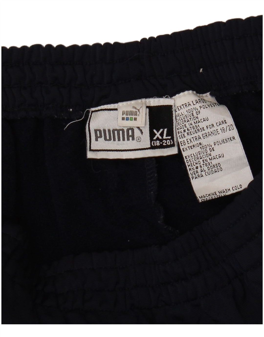 PUMA Boys Tracksuit Trousers 13-14 Years XL Navy Blue Colourblock