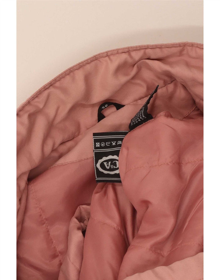 C & A Womens Oversized Parka Jacket EU 36 Small Pink Polyester