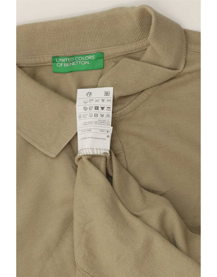 Benetton Mens Polo Shirt Medium Khaki Cotton