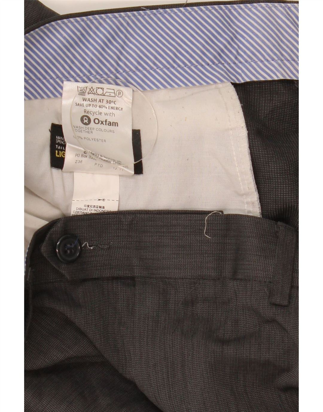 Marks & Spencer Mens Tailored Fit Straight Suit Trousers W36 L29 Grey