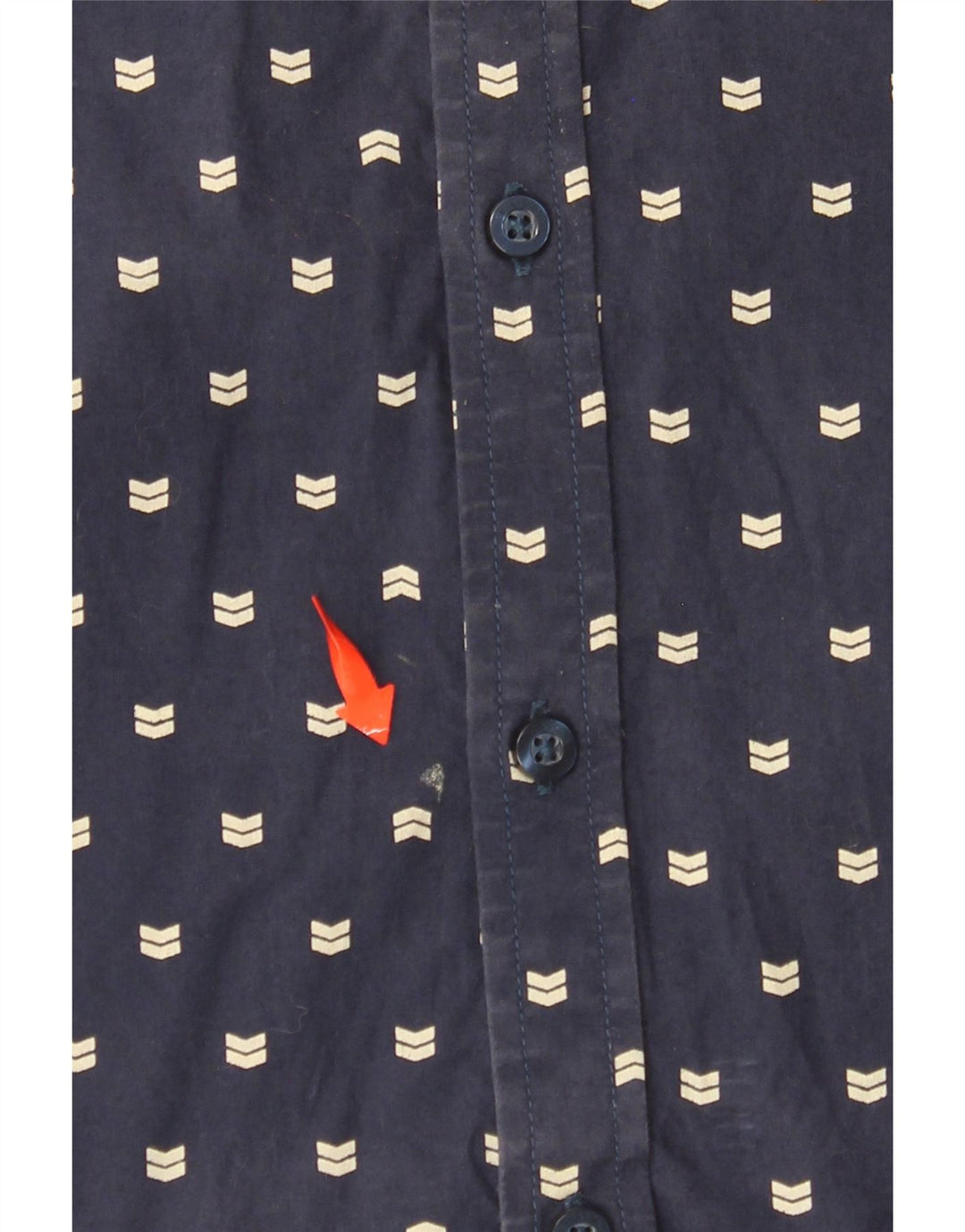 BILLABONG Mens Slim Fit Short Sleeve Shirt Medium Navy Blue Spotted Cotton