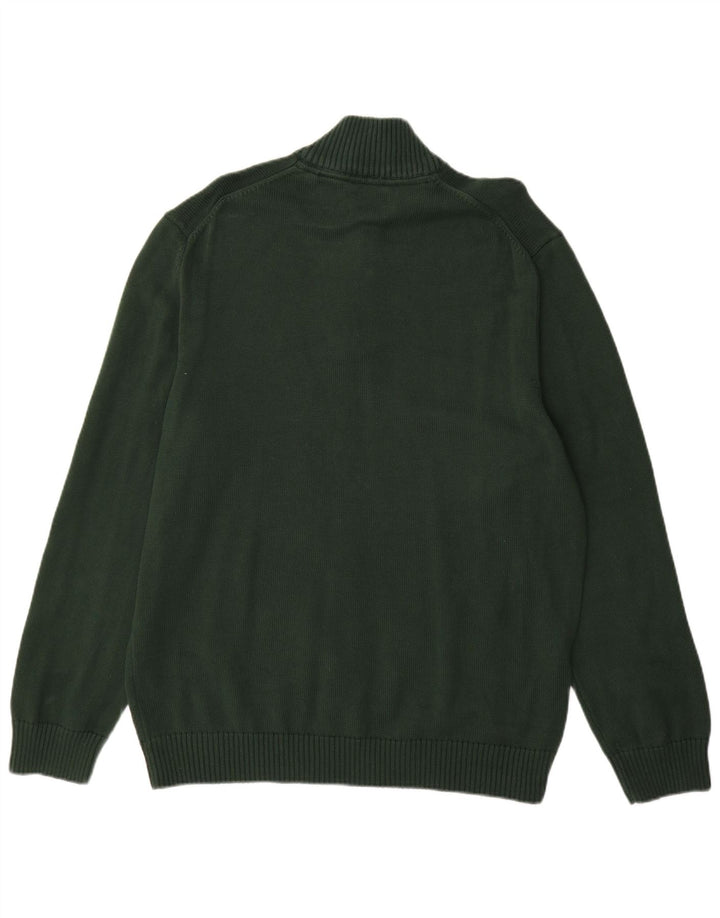 Gant Mens Zip Neck Jumper Sweater 2XL Green Cotton