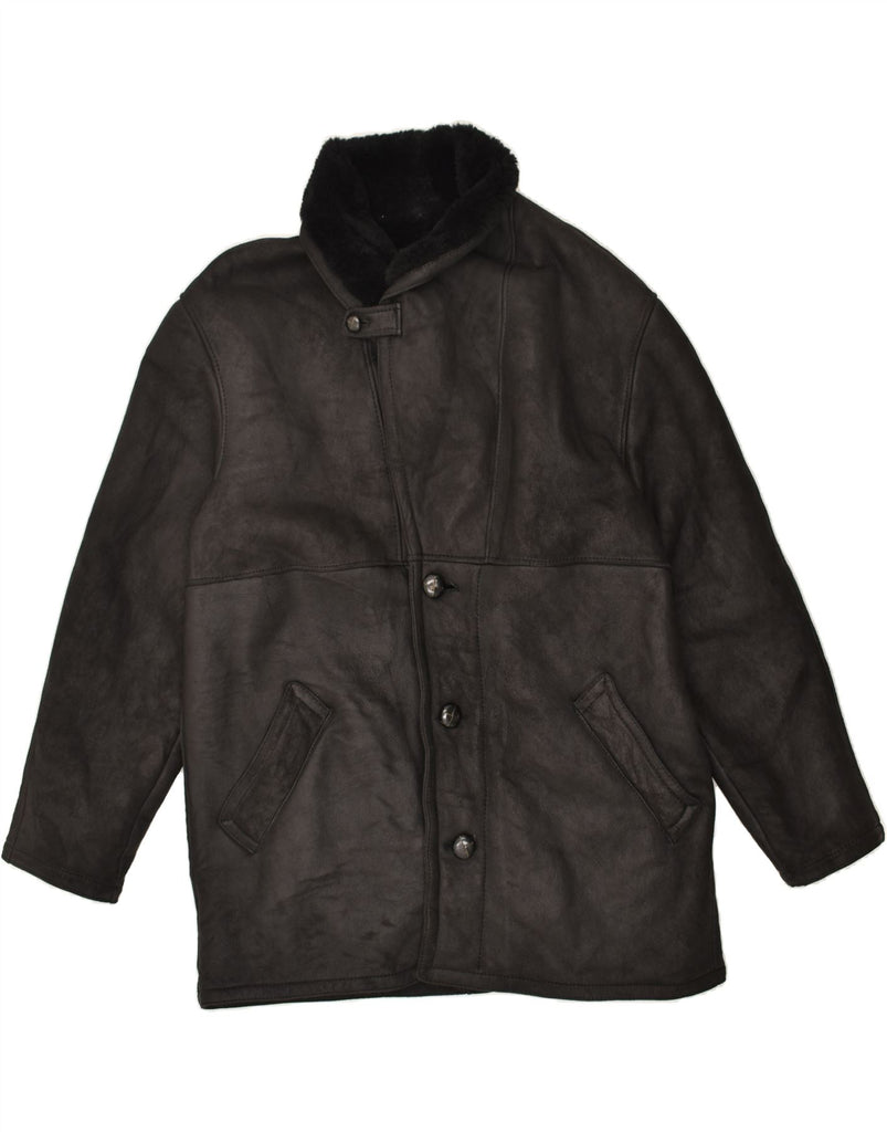 VINTAGE Mens Shearling Jacket UK 40 Large Black | Vintage Vintage | Thrift | Second-Hand Vintage | Used Clothing | Messina Hembry 