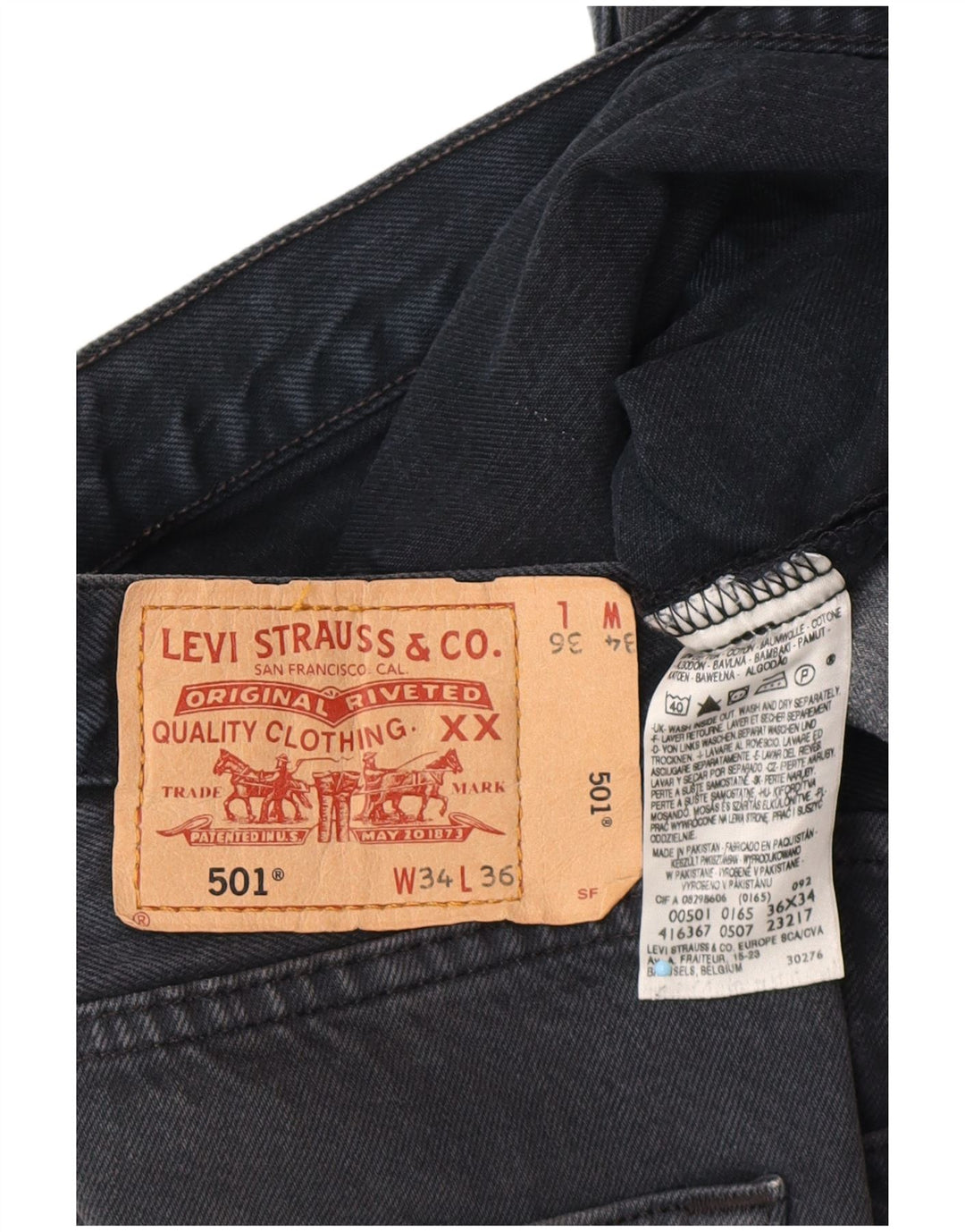 LEVI'S Mens 501 Denim Shorts W34 Large Navy Blue Cotton