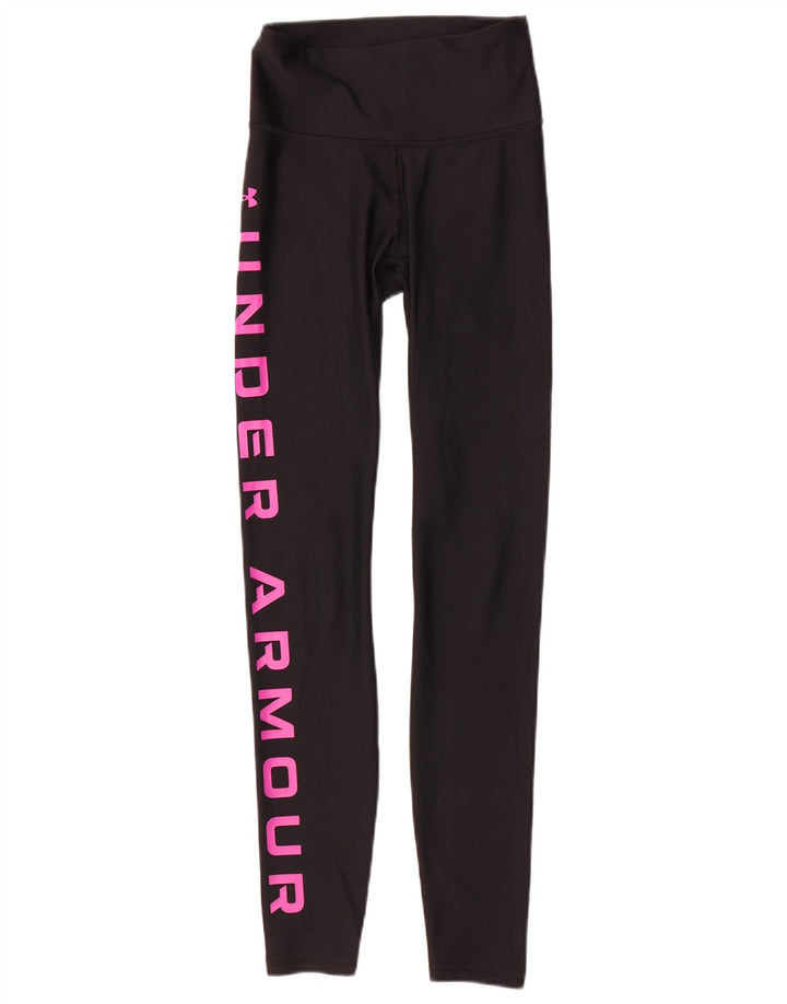 Under Armour Womens Graphic Leggings UK 4 XS Black Polyester
